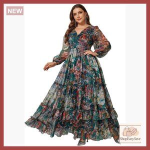 Sequin Maxi Dress Formal Cocktail Evening Party Wear V-Neck Backless Elegant